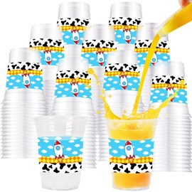 GANKTOWCOY Cartoon Story Party Supplies,12oz Cartoon Story Birthday Party Cups Disposable Clear Plastic Cups for Cartoon Story Party Table Supplies (40PCS)