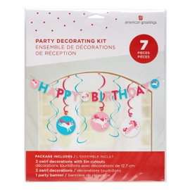 American Greetings Rainbow Unicorn Birthday Party Supplies, Banner Kit (7-Pieces)