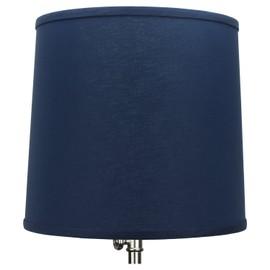 FenchelShades.com 12" Top Diameter x 13" Bottom Diameter x 12" Height Fabric Drum Lampshade Spider Attachment (Navy Blue)