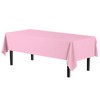 Exquisite Party Solids Pink Rectangular Plastic Tablecloth - 54x108 Inch,