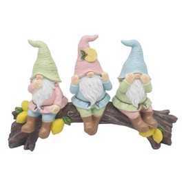 Lesser & Pavey Lemon Garden 3 Wise Gnomes Figurines Statues For Home Decor | Ideal Ornaments Friendship Gifts For Women & Men | Lovely Table Centerpiece & Living Room Accessories