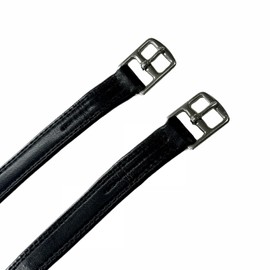 Stirrup Leathers for English Saddles,2 Pack English Stirrups Strap with Stainless Steel Buckle Sturdy Nylon Core for Equestrian Riding, Horse Riding Gear(48"/120cm to 54"/135cm) (Black, 48)