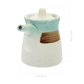 Hemoton 2 Pack Ceramic Soy Sauce Dispenser Traditional Japanese Style Shoyu Storage Bottle Pot Liquid Seasoning Kettle Oil Vinegar Jar For Kitchen Restaurant 200ml
