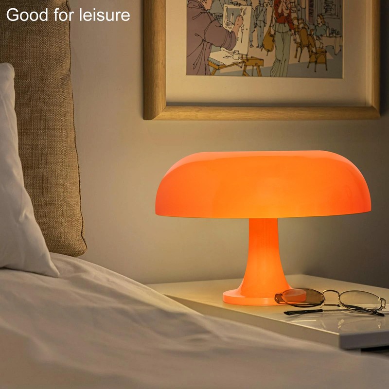 Anykonio Orange Mushroom Lamp, Mid Century Modern Table Lamp for