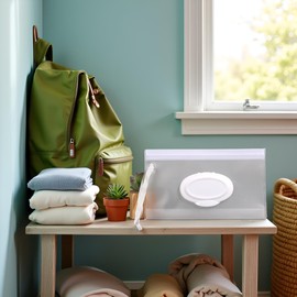 Clear Baby Wipe Case Travel Holder Keeps Wipes Moist Set of Wet Wipes Holders Cases Portable Travel On The Go Refillable Dispenser Container Waterproof Wipe Container with Sealed Zipper