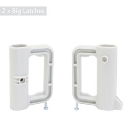 WOMHOM Baby Gate Replacement Parts for Mesh Baby Gate Retractable Dog Gate Full Set Wall Mounting Accessories Hardware Brackets Hooks Latches Screws for Retractable Gate Outdoor Indoor (Light Gray)