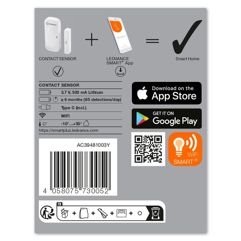 LEDVANCE SMART+ Contact Sensor with WiFi Technology to Detect Open