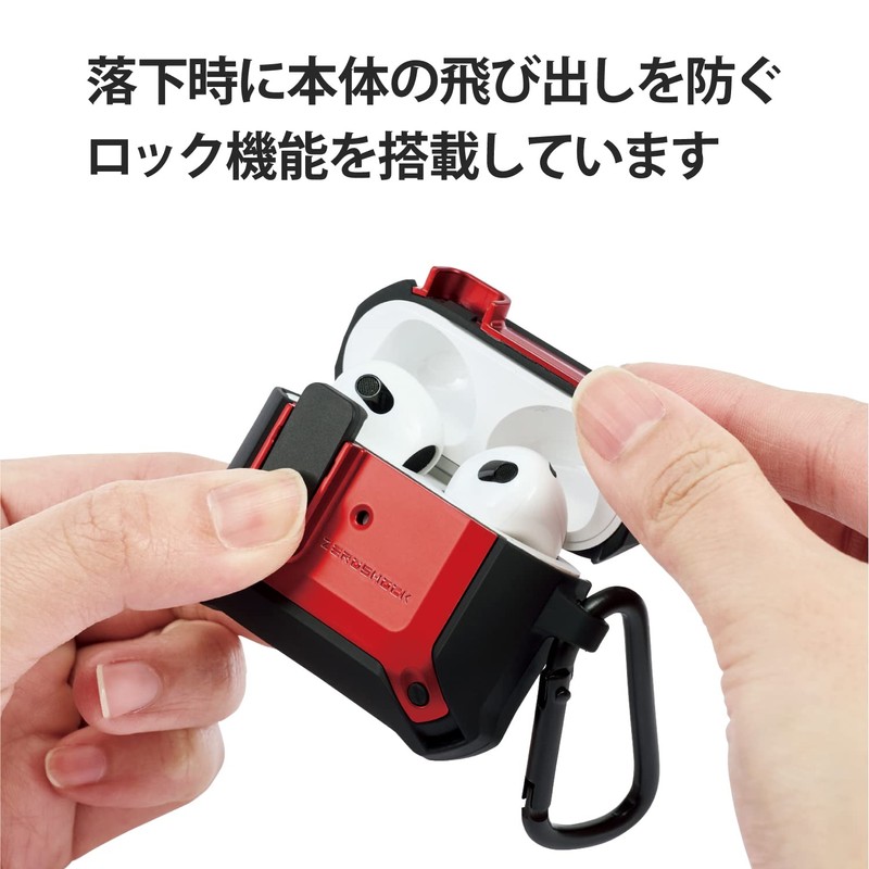 ELECOM AirPods 3rd Generation (2021) Case Cover ZEROSHOCK Lock Function