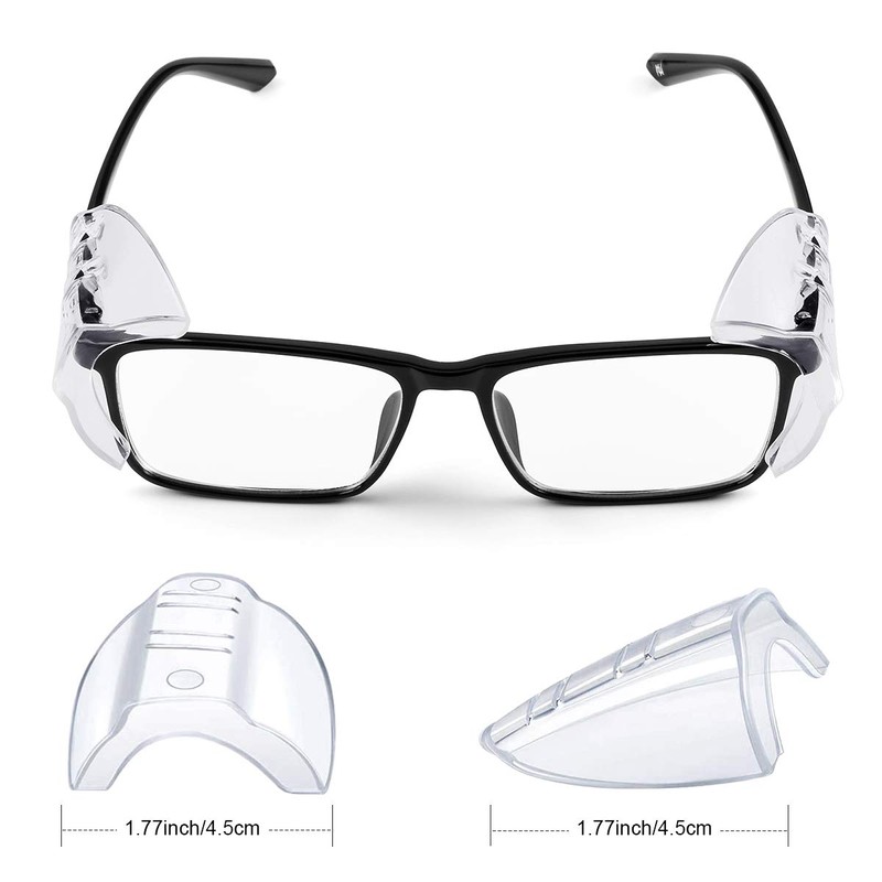 MELASA 12 Pairs Eye Glasses Side Shields, Flexible Slip on