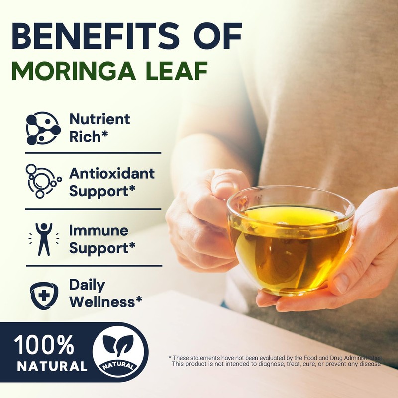 Moringa Leaf Tea - Caffeine Free, 50 Tea Bags