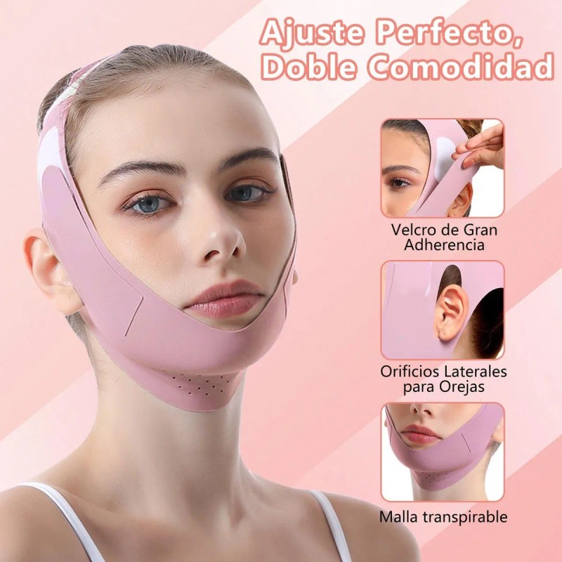 3pz Faja Mentonera Reduce Arruga Papada Y Adelgazante Facial