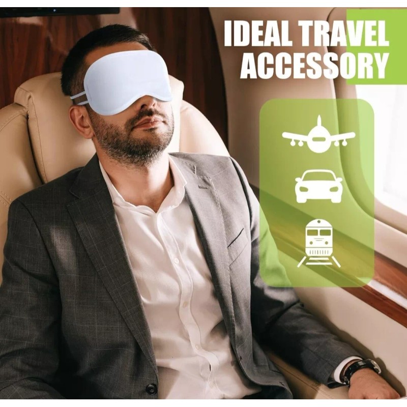 Tarpop Travel Eye Mask Sleep Soft Padded Shade White Rest