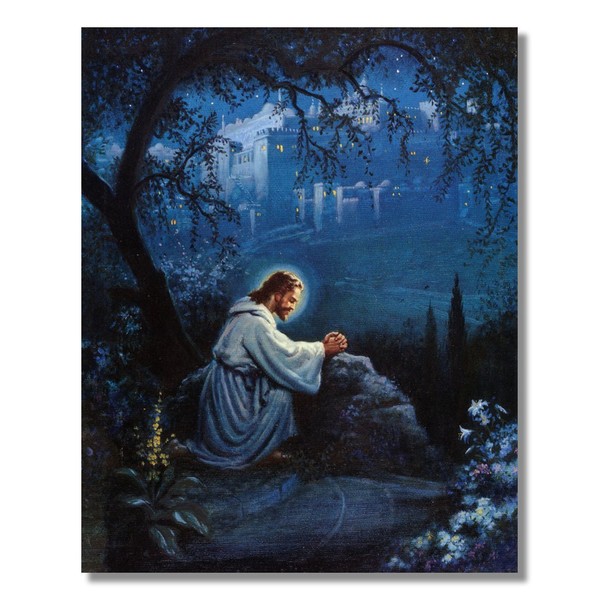 Jesus Christ Praying At Gethsemane Religious Christian Wall Picture 16x20 Art Print