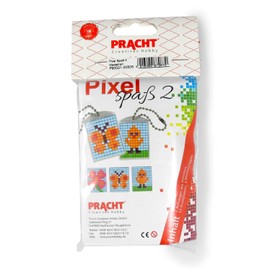 Pixel P90021-00505 Fun Craft Set 2, for Designing 2 Keyrings (Lockets) for Children, Easy Plug-In System, No Ironing or Gluing, Organic Plastic Stones