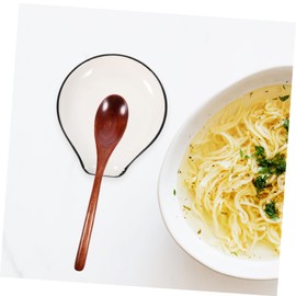 Milisten Spoon Holder Kitchen Gadget Kitchen Countertop Utensil Rest Soup Ladle Ceramic Scoop Holder Small Scoop Rest Thicken Coffee Spoon Snack Plate Spoon Rest Ceramics