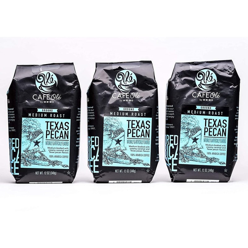 HEB Cafe Ole Ground Coffee 12oz Bag (Pack of 3)