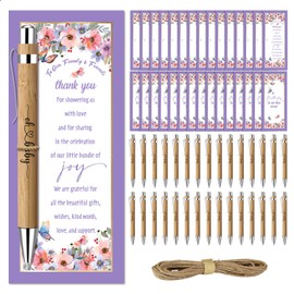 Baby Shower Favors for 30 Guests, 30 Pcs Thank You Gifts, Baby Shower Sets Included Bamboo Pens Greeting Cards, Gender Reveal Souvenirs Prizes, Butterflies Gender Reveal Decor