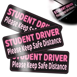MUPEAK New Driver Magnet for Car, 3-Pack, Ultra Reflectivity New Driver Sticker Girls Boys, Removable/Reusable, Weatherproof Student Drivers Car Magnet Funny Safety Warning Sticker Signs, Yellow/New
