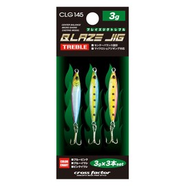 CROSS FACTOR CLG145 Metal Jig, Blaze Jig Treble, Set of 3, 0.1 oz (3 g), Blue Pink/Blue Eagle/Pink Sardine