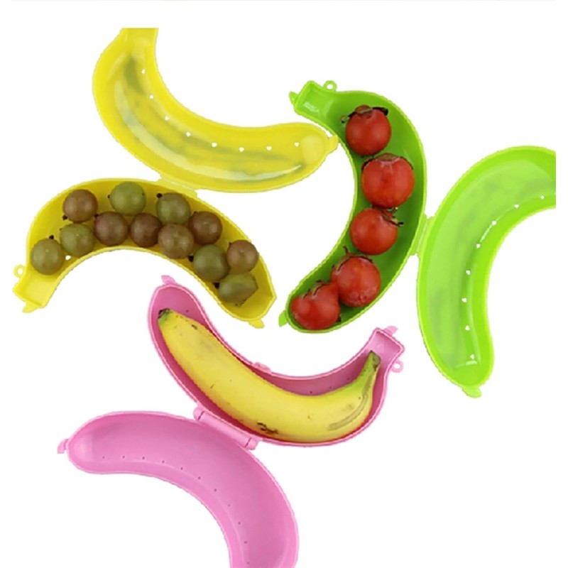 Jinshining Yellow Banana Protective Case Banana Protector Box Holder Banana