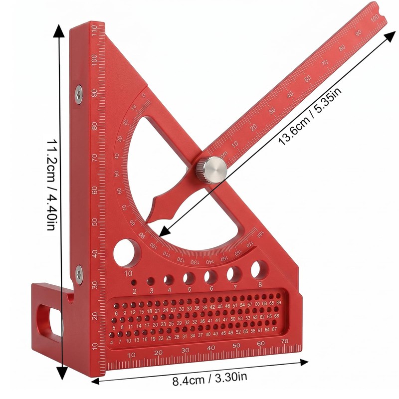 HOKIMEEN 3D Multi Angle Measuring Ruler, Plastic Woodworking Square with