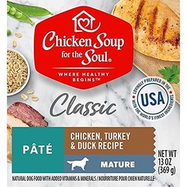 Chicken Soup Mature Chicken Turkey & Duck Canned Pate Dog Food 12/13oz Case