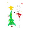 MagicGel Window Decoration Christmas Reindeer White (10 x 17 cm),