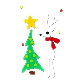 MagicGel Window Decoration Christmas Reindeer White (10 x 17 cm), Window Decoration for Crafts with Children