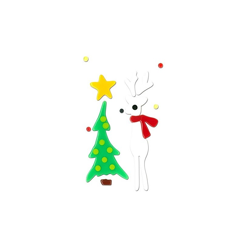 MagicGel Window Decoration Christmas Reindeer White (10 x 17 cm),