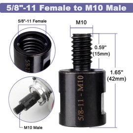 Saipor 2Pcs Angle Grinder Converter Adapters 5/8"-11 Female to M14/M10 Male, Angle Grinder Attachments Adapter Interface Connector Thread Adapter for Angle Grinder Polisher Drill Bit Connecting Tool