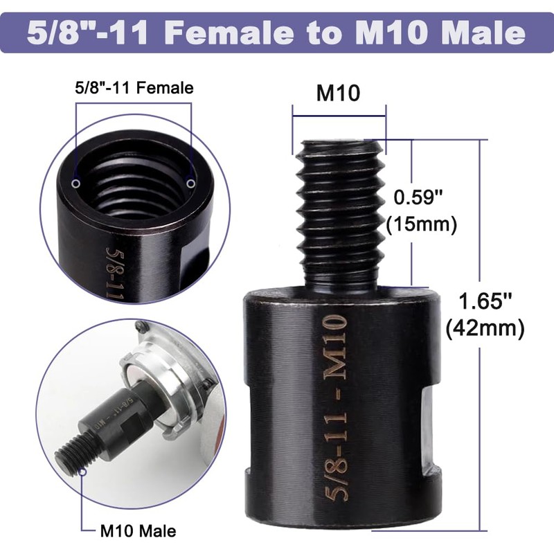 Saipor 2Pcs Angle Grinder Converter Adapters 5/8"-11 Female to M14/M10