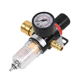 MOCNT 1/4 Inch BSP Filter Water Separator Oil Separator Pressure Regulator Compressed Air Compressor Moisture Trap Pressure Regulator Pneumatic Air Filter Regulator Brass Quick Connector