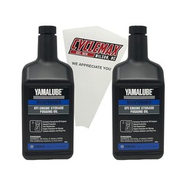 Cyclemax Two Pack compatible with Yamaha Yamalube EFI Engine Storage Fogging Oil ACC-STORR-IT-32 Contains Two Quarts and a Funnel