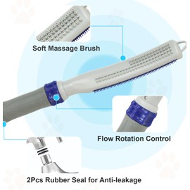 Dog Shower Attachment, Dog Bathing Supplies for Fast and Easy Bathing, Indoor and Outdoor Sprayer Includes Lick Mat and 8-Foot Flex Hose