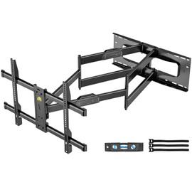 Heavy Duty Long Arm TV Wall Mount with 43" Dual Articulating Arms for Most 50-90 inch Screens, Full Motion TV Mount Swivel Tilt tv Bracket Holds 198lbs,16”,18”,24” Studs VESA 600x400MM FORGING MOUNT