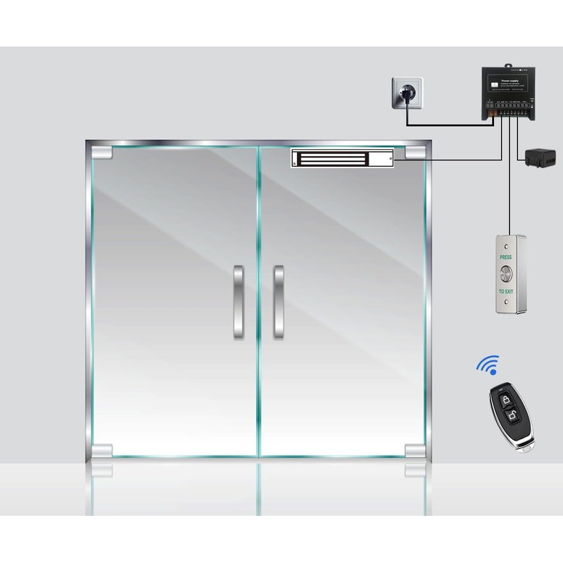 Door Access Control System Outswinging 600lbs Magnetic Lock Kit Build-in