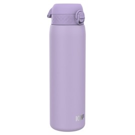 Ion8 Vacuum Insulated Stainless Steel Water Bottle, 1 Litre, 920 ml, Leak-Proof, One-Handed Opening, Secure Locking, Dishwasher Safe, Carry Handle, Durable, Ideal for Sports and Yoga, Light Purple