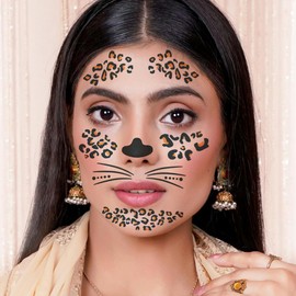 Leopard Spots Face Set - Leopard Spots Temporary Tattoos/Leopard Face Makeup
