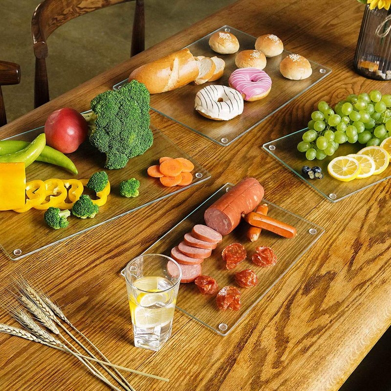 Murrey Home Glass Cutting Board Set for Kitchen Counter, Tempered