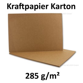 Craft paper cards in brown DIN A6 | 285 g/m² g/qm.