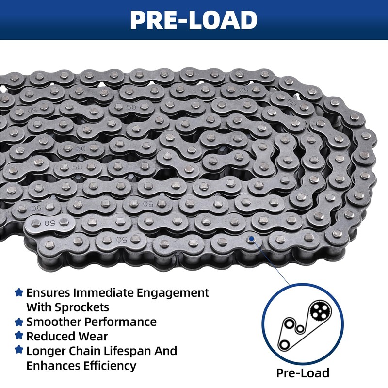 Patioer #50 Roller Chain, 10 Feet Carbon Steel Chain with