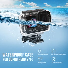 SHOOT 60M Waterproof Housing Shell for GoPro HERO 11/10/9, Diving Protective Housing Case with Tempered Screen Film and Anti-Fog Insert for GoPro Hero 11/10/9 Black