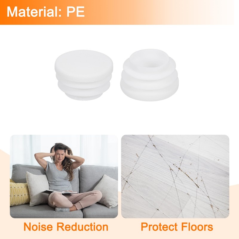 uxcell 8Pcs Round Plastic Hole Plug, 0.98" Dia Rubber End