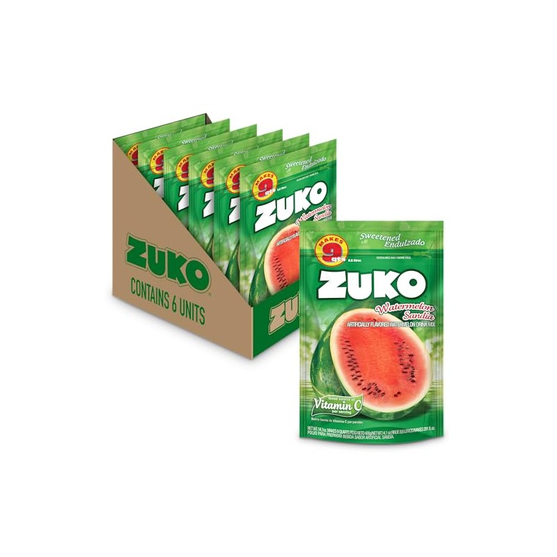 Zuko Watermelon Instant Powder Drink Family Pack, 14.1 oz, Pack