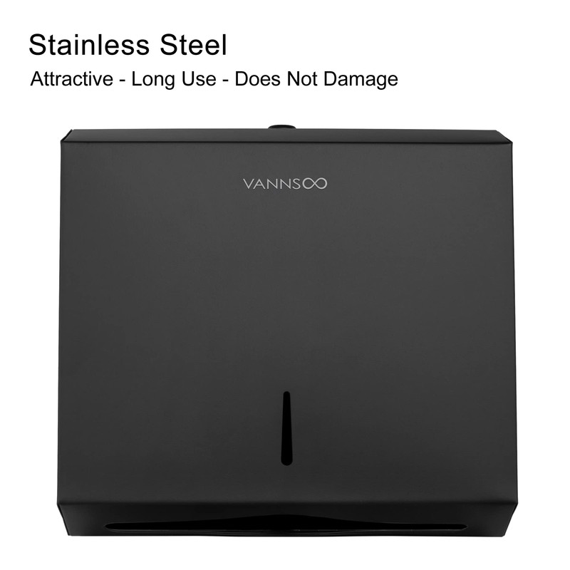 VANNSOO Commercial Paper Towel Dispenser Wall Mount, Tri-fold/Multi-fold/C-Fold Stainless Steel
