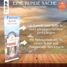 Der kleine Strickladen Maighreads Circular Knitting Needles With Knitting Instructions for a Scarf: 4 Circular Knitting Needles in Sizes: 3.5 mm/4.0 mm, Rope Length: 80 cm and 120 cm Each Material: