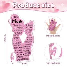 Merclix Best Mum Gifts from Daughter Keyring Plaque Mummy Christmas Mothers Day Birthday Present