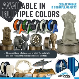 AURAPOL ASA Filament 1.75 mm, 850 g 3D Printer Filament with Precision 1.75 mm +/- 0.02 mm, Premium 3D Filament Compatible with Most FDM (FFF) 3D Printers and 3D Pens, Green