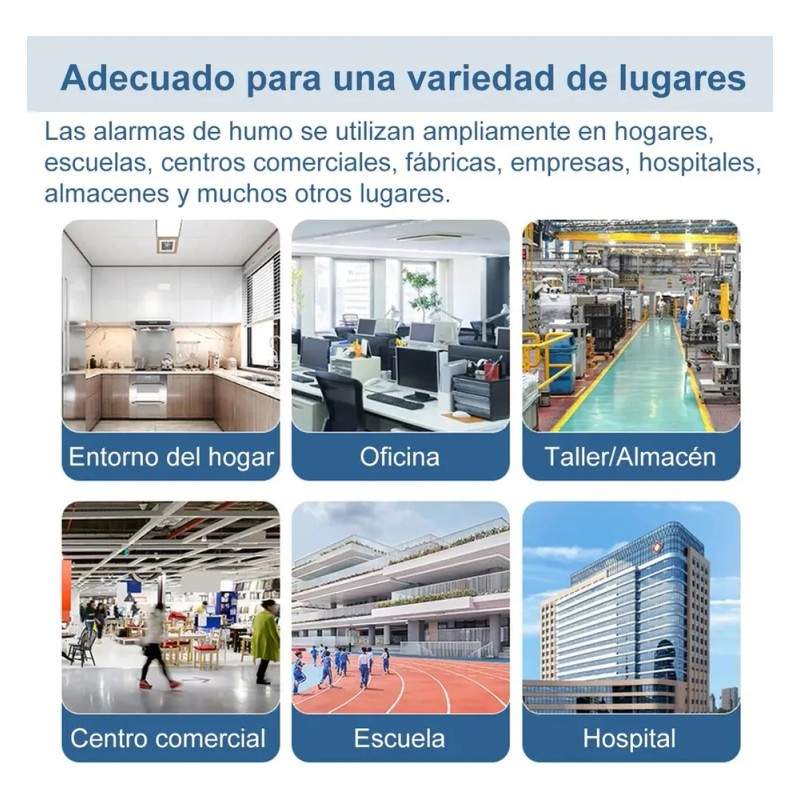 Detector De Humo Con Alta Cobertura Y Alarma Con Sonido