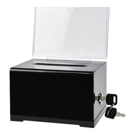Huucozn Acrylic Donation Box Till Box Lockable Small Ballot Box Small Ballot Box Cash Box with Slot Safe Suggestion Box for Donation Suggestions 16 x 11.5 x 10 cm